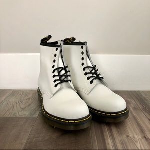 White Dr. Martens Boots, Size 8